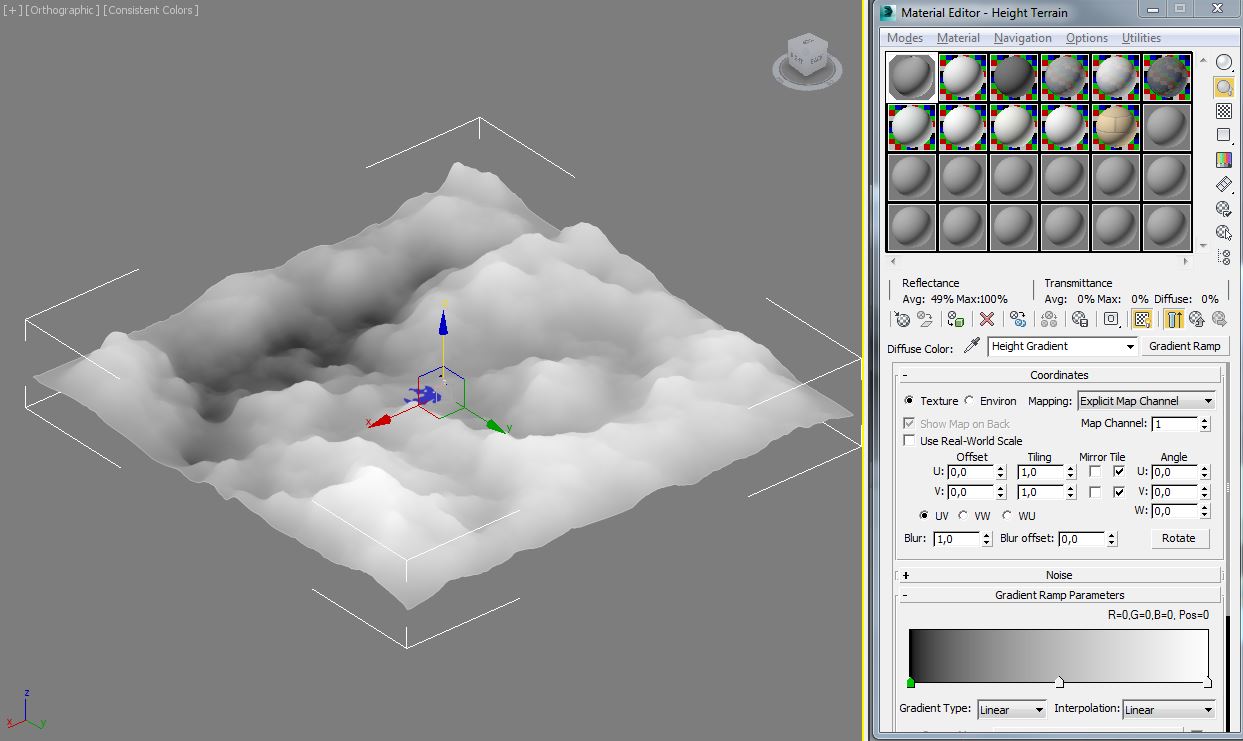 Generating a heightmap in Max as greyscale (16Bit)